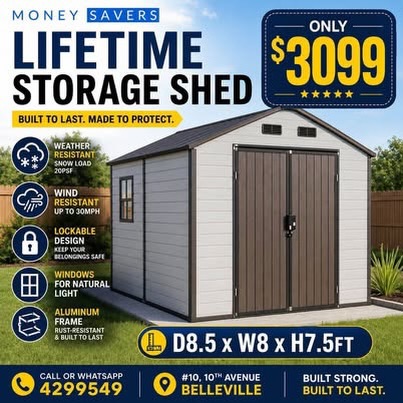 Lifetime Storage Shed – Only $3,099