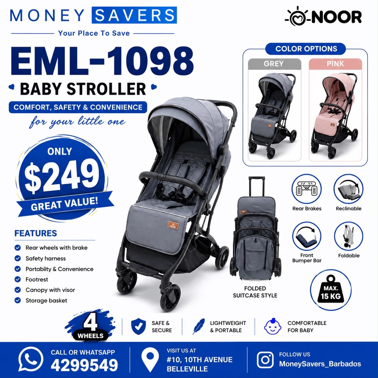Noor EML-1098 Baby Stroller – Only $249
