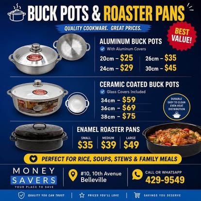 Buck Pots & Roaster Pans – Best Value Prices at Money Savers