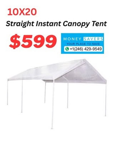 10x20 Straight Instant Canopy Tent – $599