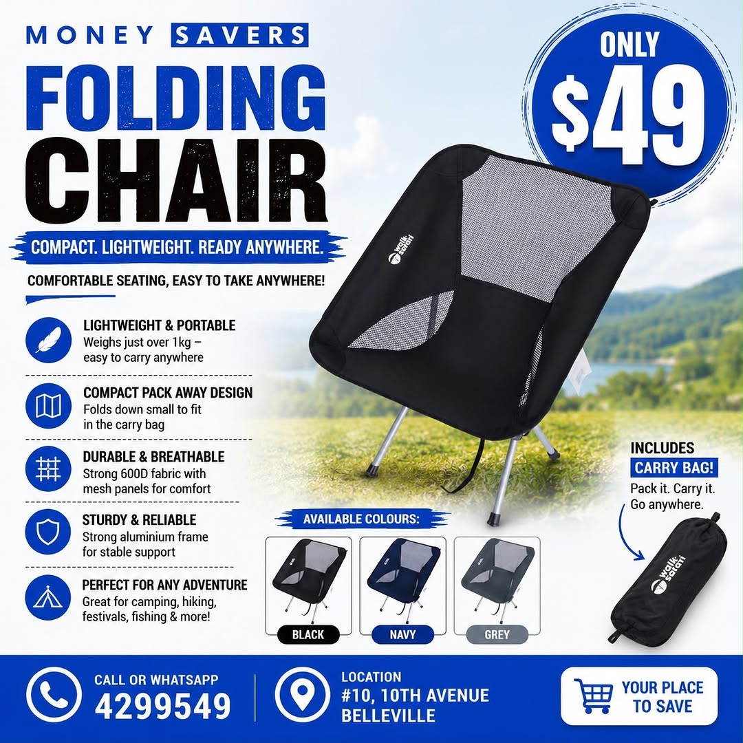 Folding Chair – Only $49 at Money Savers