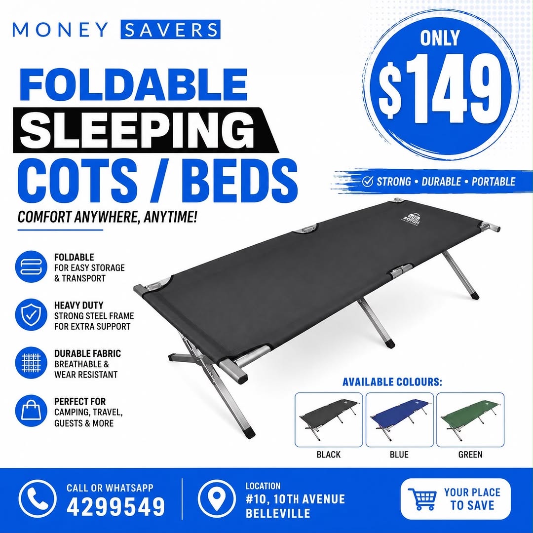Foldable Sleeping Cots/Beds – Only $149 at Money Savers