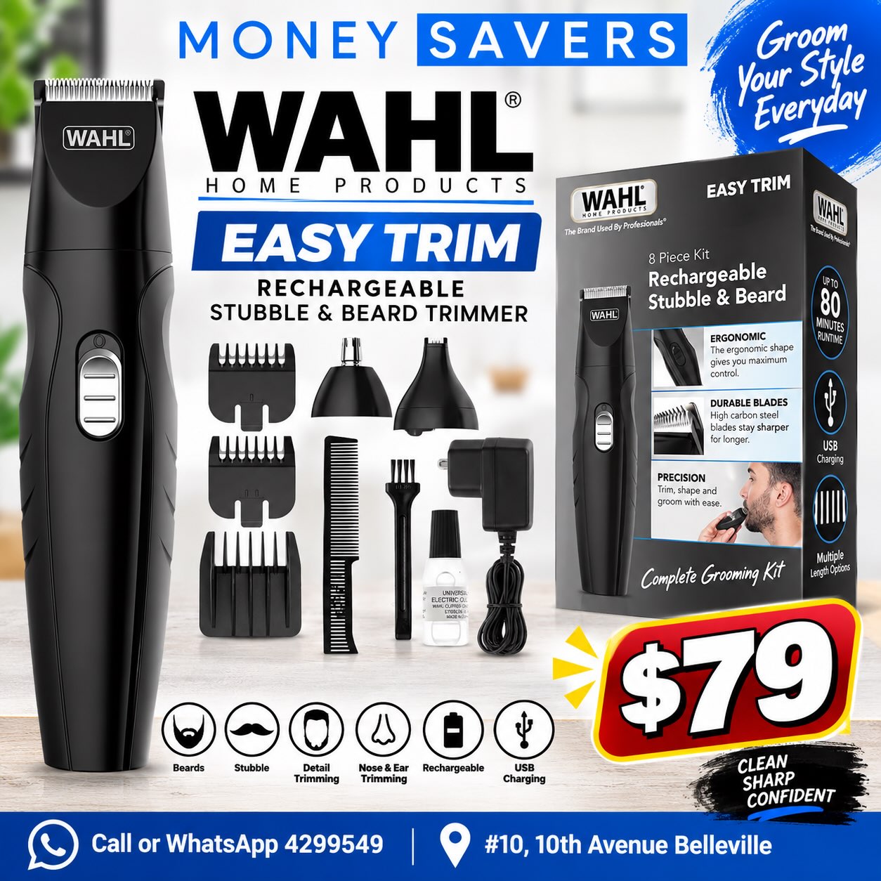 Wahl Easy Trim Rechargeable Stubble & Beard Trimmer – $79