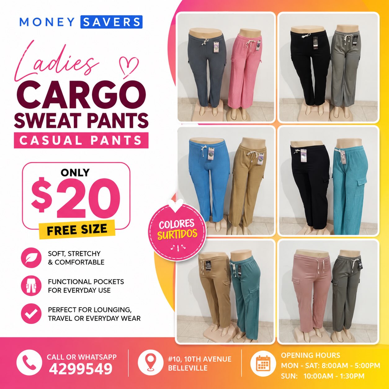 Ladies Cargo Sweat Pants – Only $20 (Free Size)