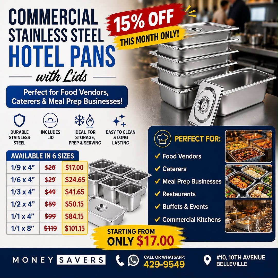 15% Off Commercial Stainless Steel Hotel Pans with Lids – This Month Only!