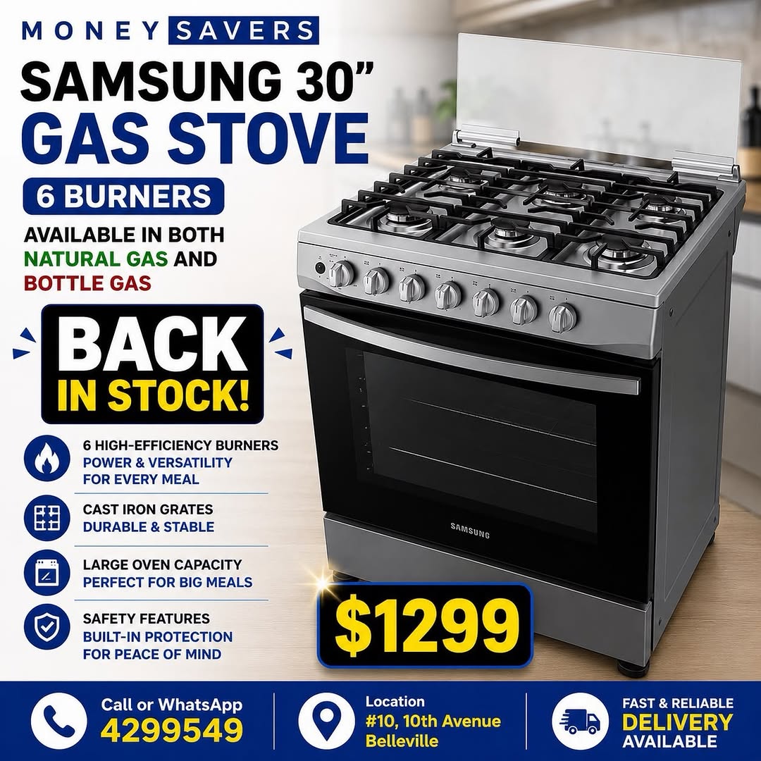 Samsung 30" 6-Burner Gas Stove – Back in Stock at $1,299