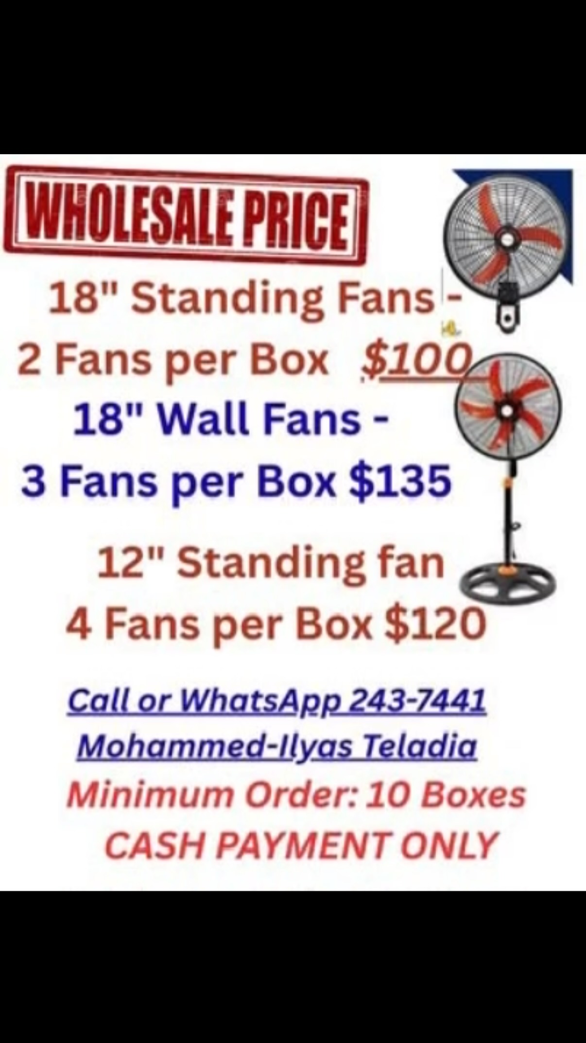 Wholesale Price on Standing & Wall Fans – Bulk Deal
