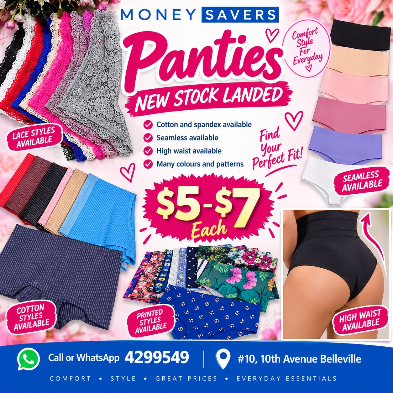 Money Savers Panties – New Stock Landed: $5–$7 Each