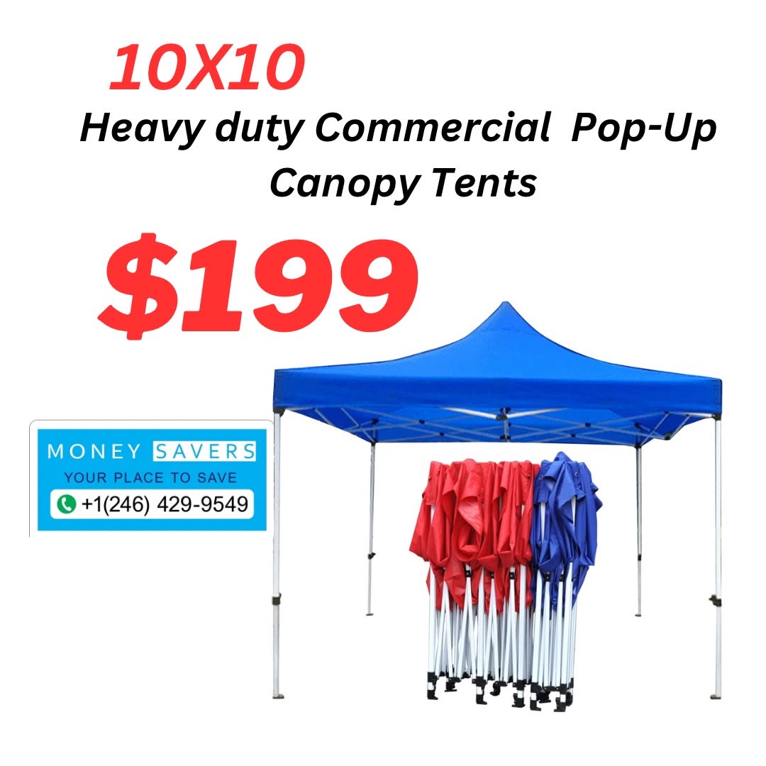 10x10 Heavy Duty Commercial Pop-Up Canopy Tents – $199