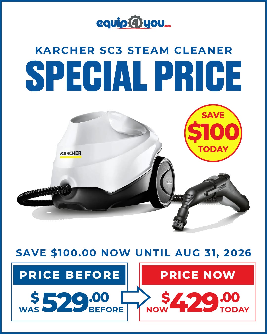 Kärcher SC3 Steam Cleaner – Save $100 Special Price