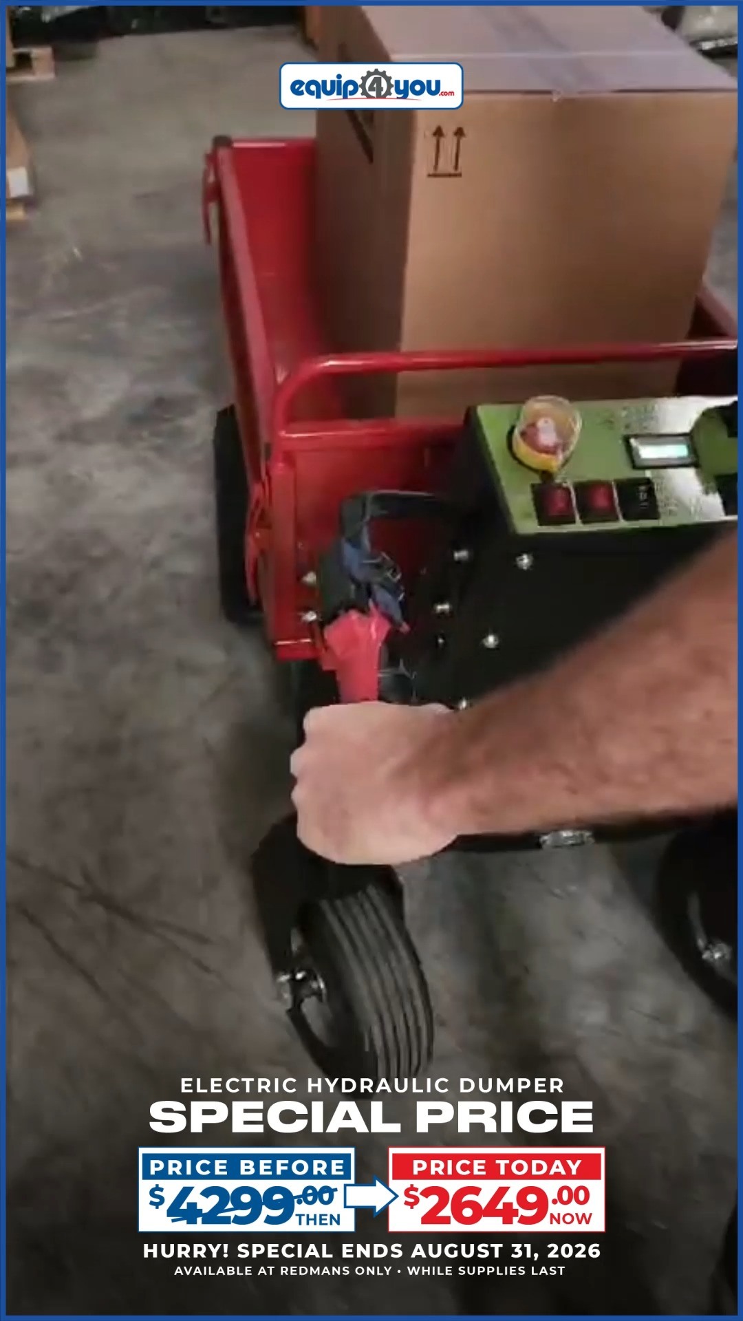 Electric Hydraulic Dumper Special Price – Now $2,649 BBD (Was $4,299)