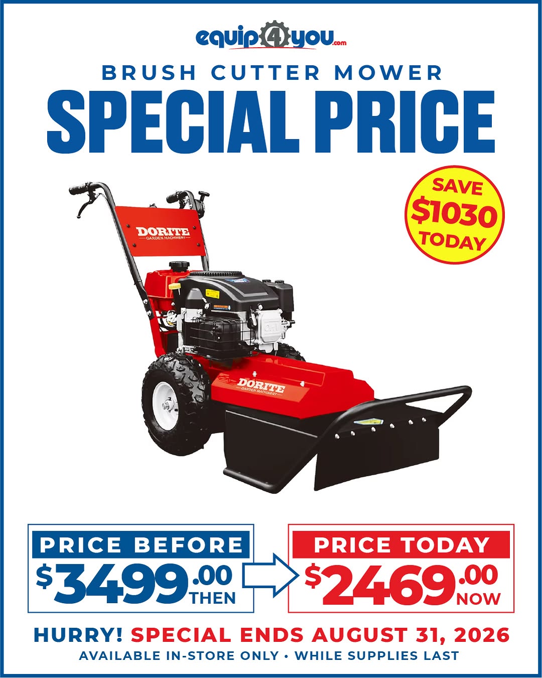 Dorite Brush Cutter Mower Special Price – Save $1030 BBD