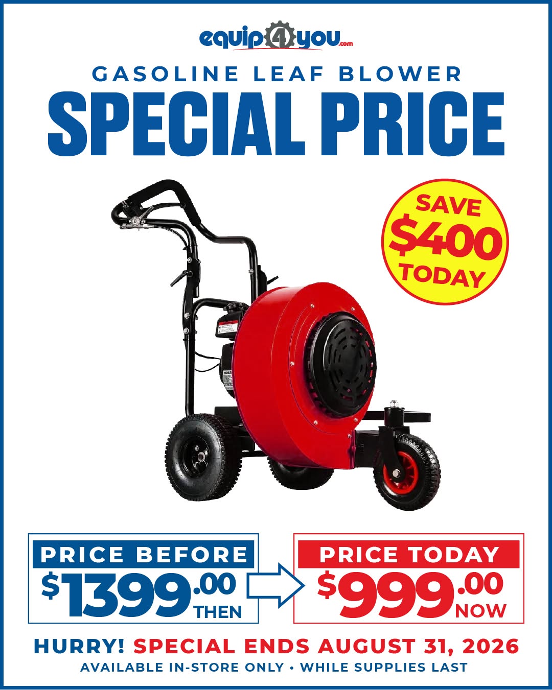K-Max Power Gasoline Blower Special Price – Save $400 BBD