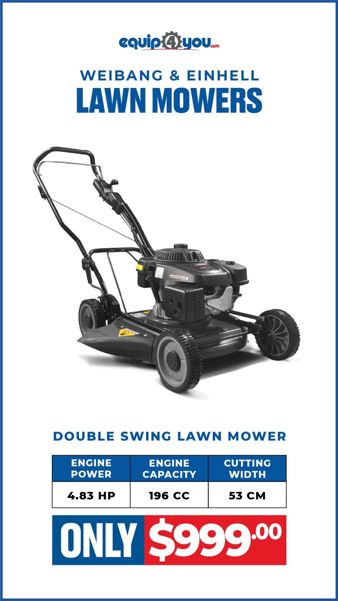 Weibang & Einhell Lawn Mowers Starting at $999 at Equip4You