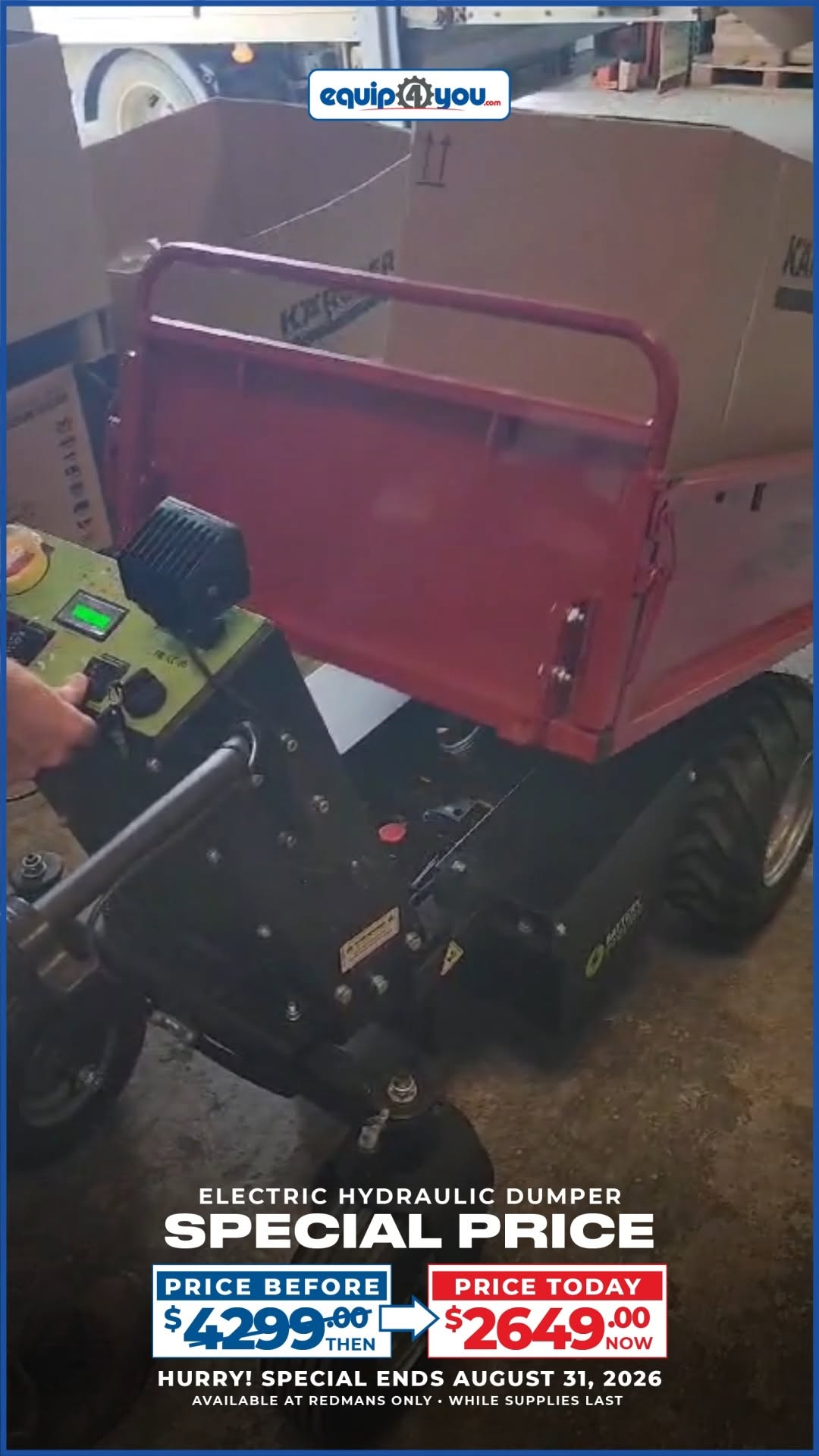 EHB50 Electric Hydraulic Dumper Special Price – Now $2,649 BBD (Was $4,299)