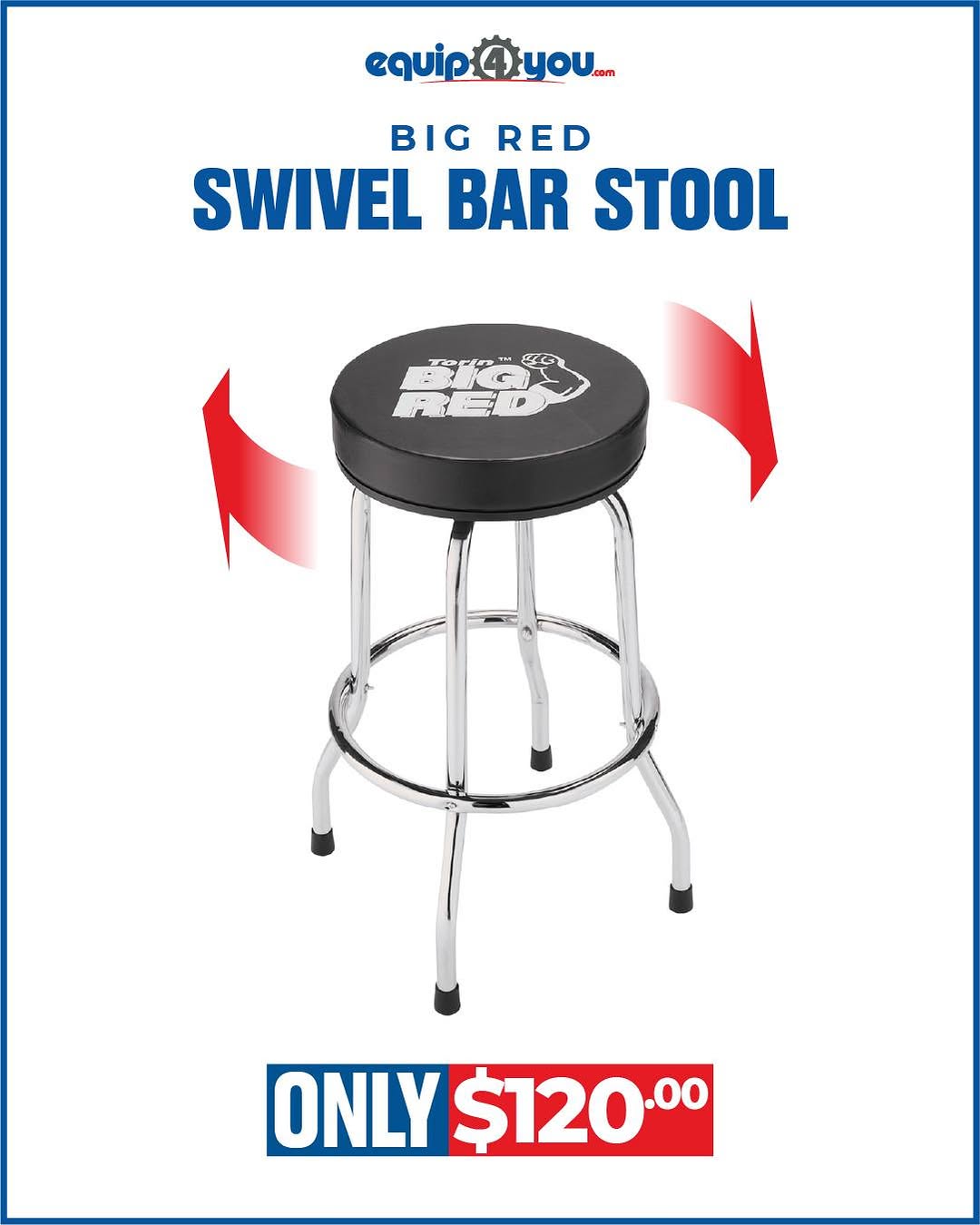Big Red Swivel Bar Stool – Only $120.00