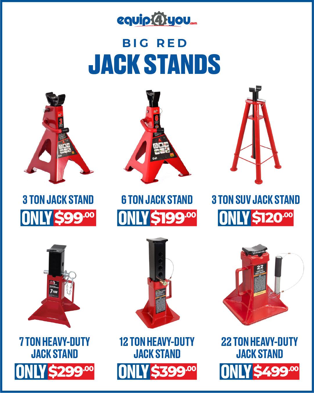 Big Red Jack Stands – Starting from $99 at Equip4You