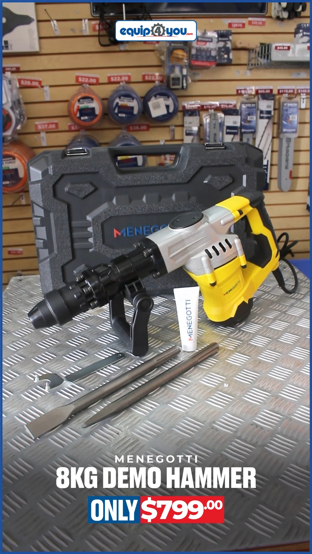 Menegotti 8kg Demolition Hammer – Only $799 BBD at Equip4You