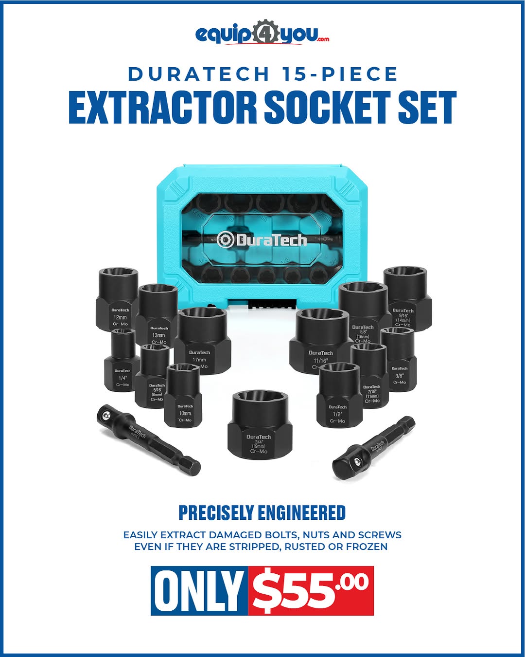 DuraTech 15-Piece Extractor Socket Set – Only $55