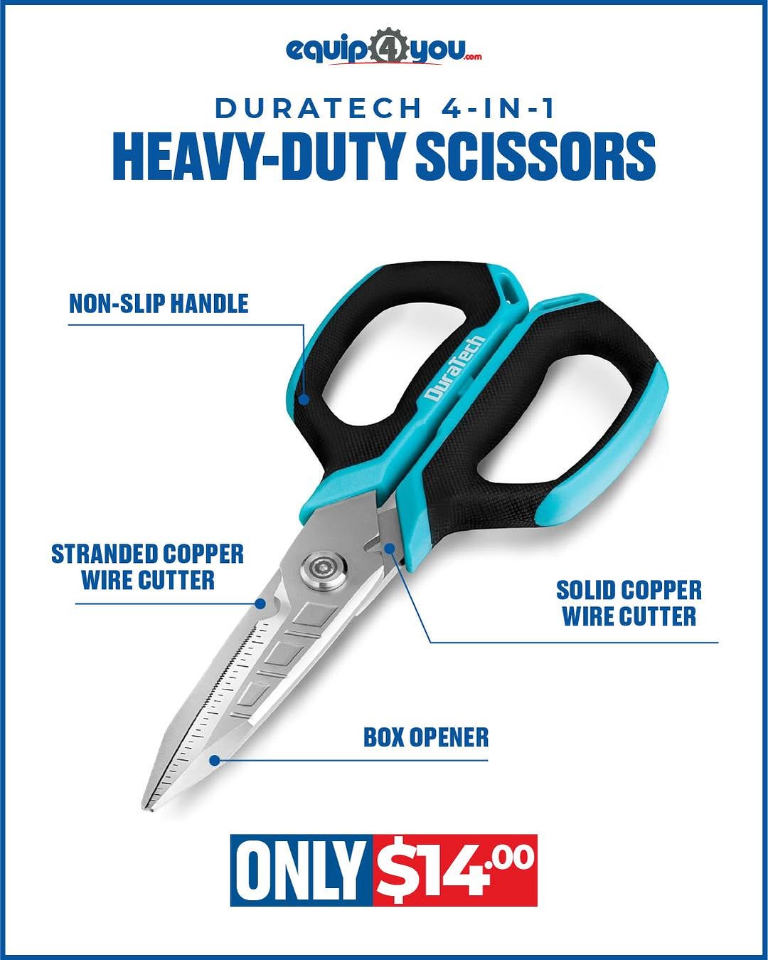 Duratech 4-in-1 Heavy-Duty Scissors – Only $14.00 at Equip4You