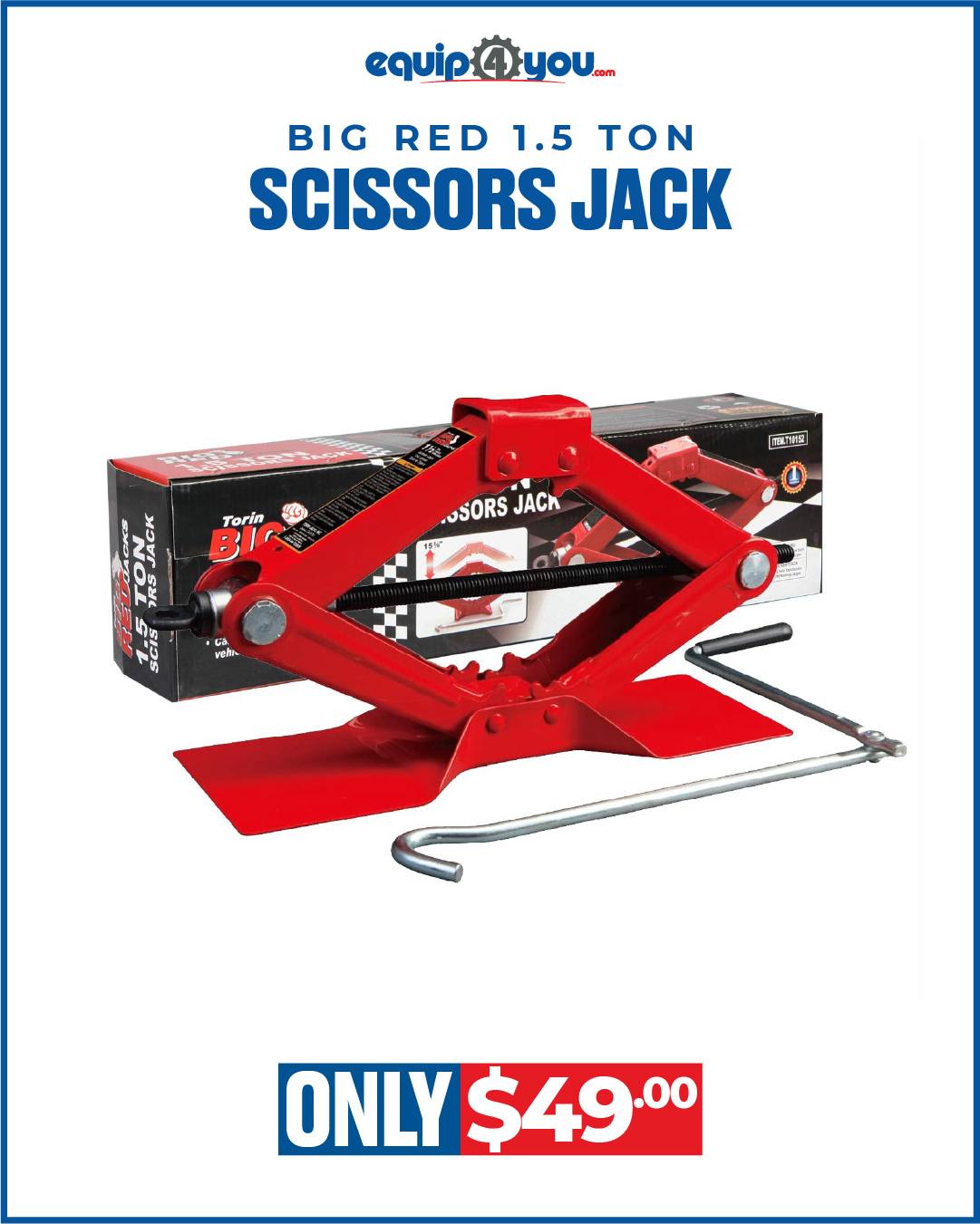 Big Red 1.5 Ton Scissors Jack – Only $49.00