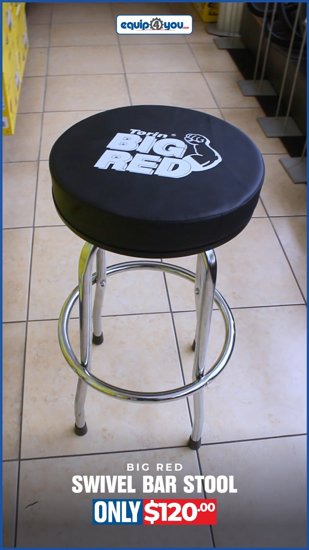 Big Red Swivel Bar Stool – Only $120 BBD