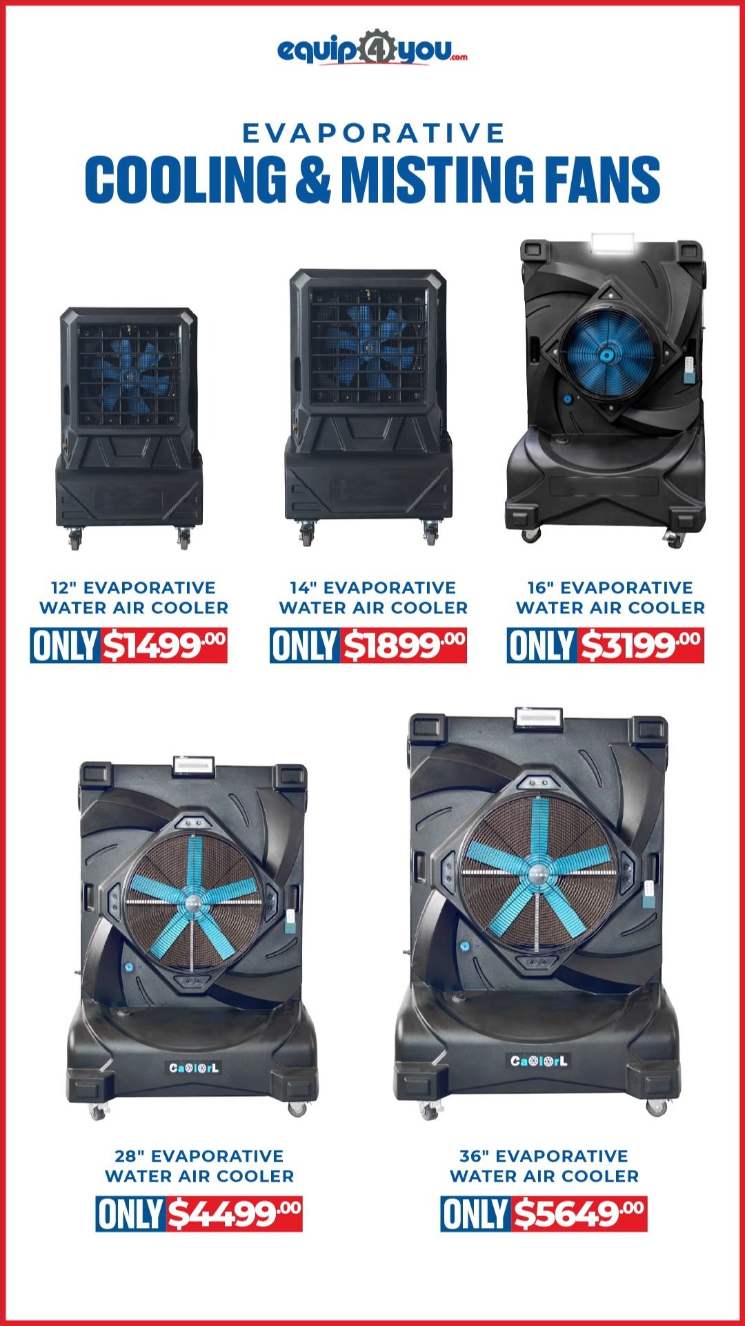 Evaporative Cooling & Misting Fans Starting from $1,499