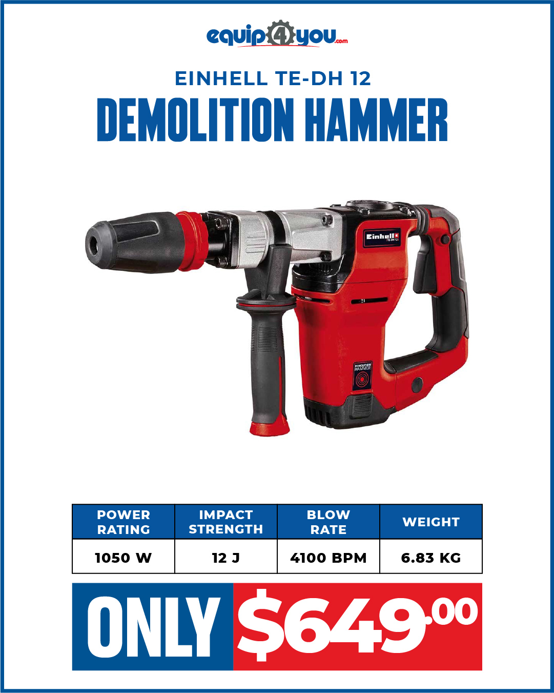 Einhell TE-DH 12 Demolition Hammer – Only $649
