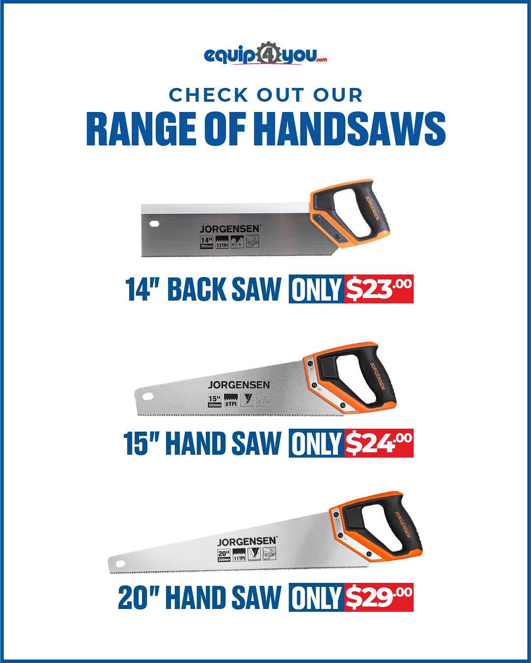 Jorgensen Handsaw Range – Prices from $23