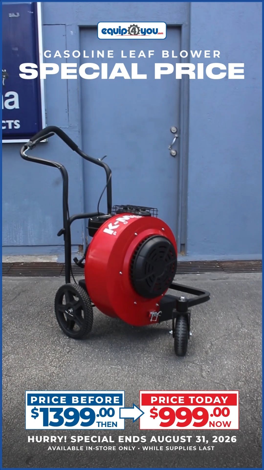 K-Max Gasoline Leaf Blower Special Price – Now $999 (Was $1,399)