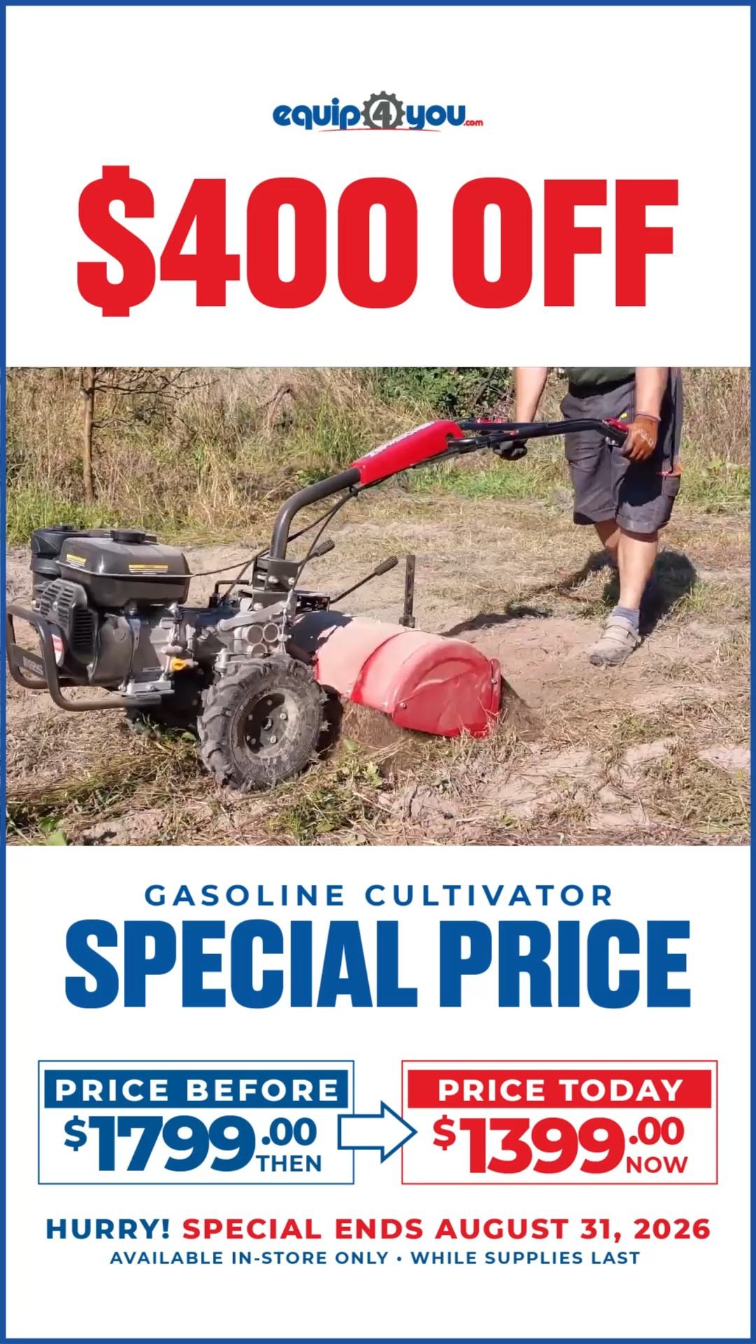 $400 Off Weima WMX520 Gasoline Cultivator – Special Price $1,399
