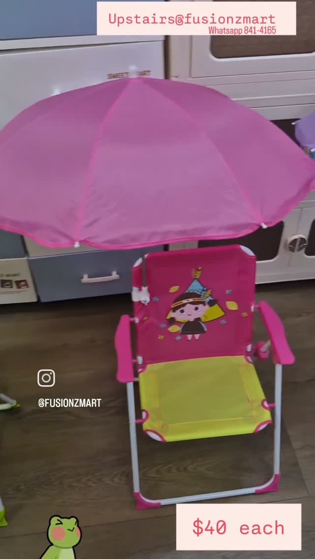 Kids' Folding Chairs with Umbrella – $40 Each at Fusionz Mart