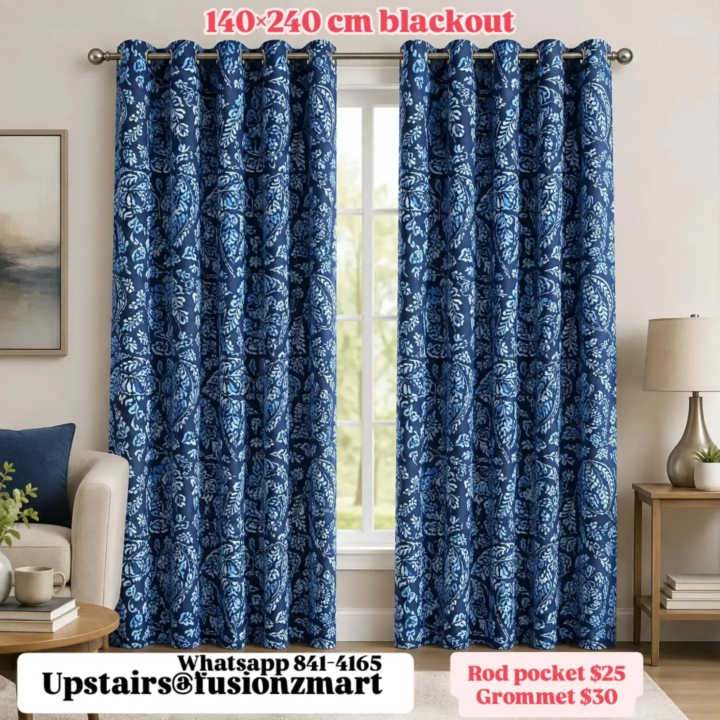 Fusionz Mart Curtains – Blackout, Semi-Blackout & Sheer from $25