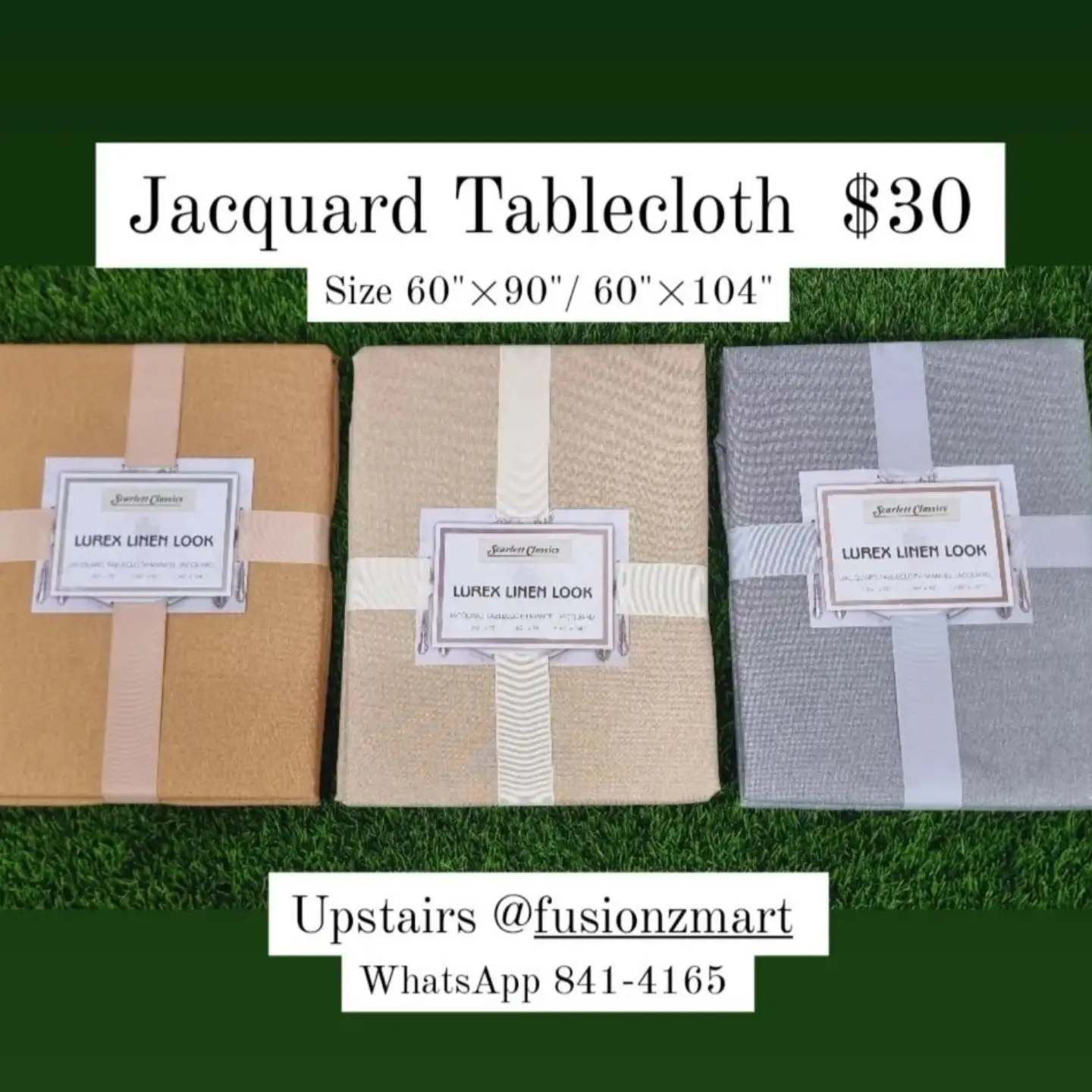 Jacquard Tablecloths from $25 at Fusionz Mart