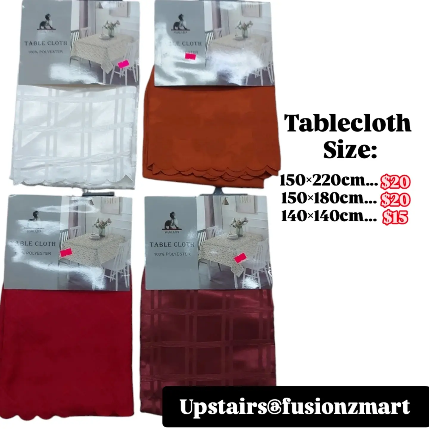 Jacquard Tablecloths from $25 at Fusionz Mart