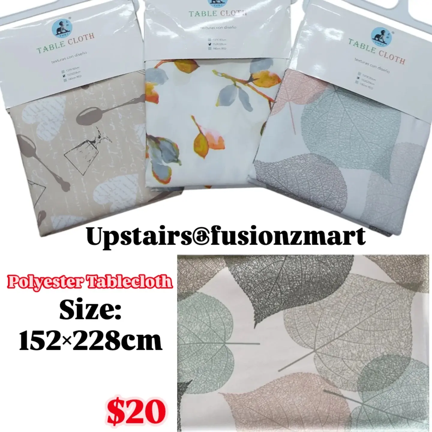 Polyester Tablecloths – Multiple Sizes from $10 at Fusionz Mart