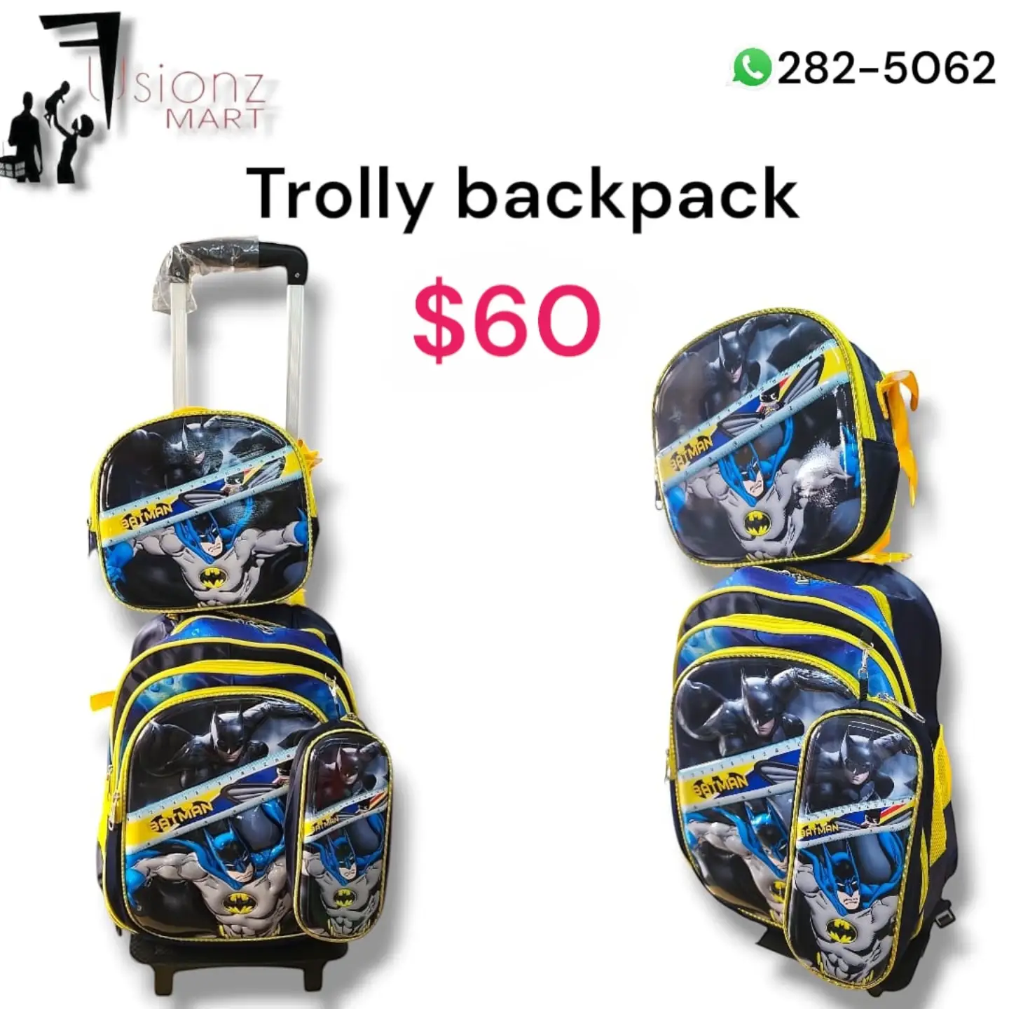 Kids Trolley & Small Backpacks from $25 at Fusionz Mart
