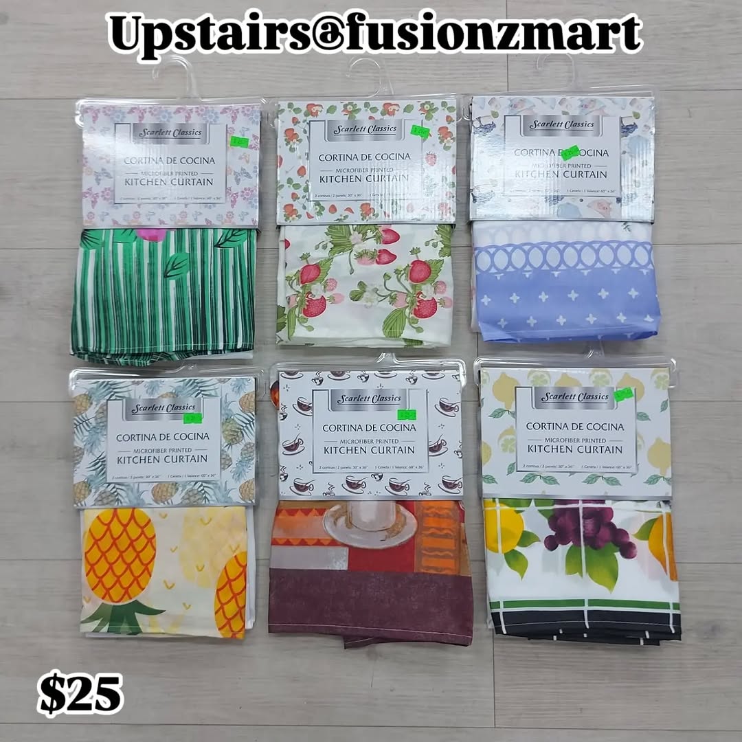Kitchen & Bathroom Window Curtains – $25 at Fusionz Mart