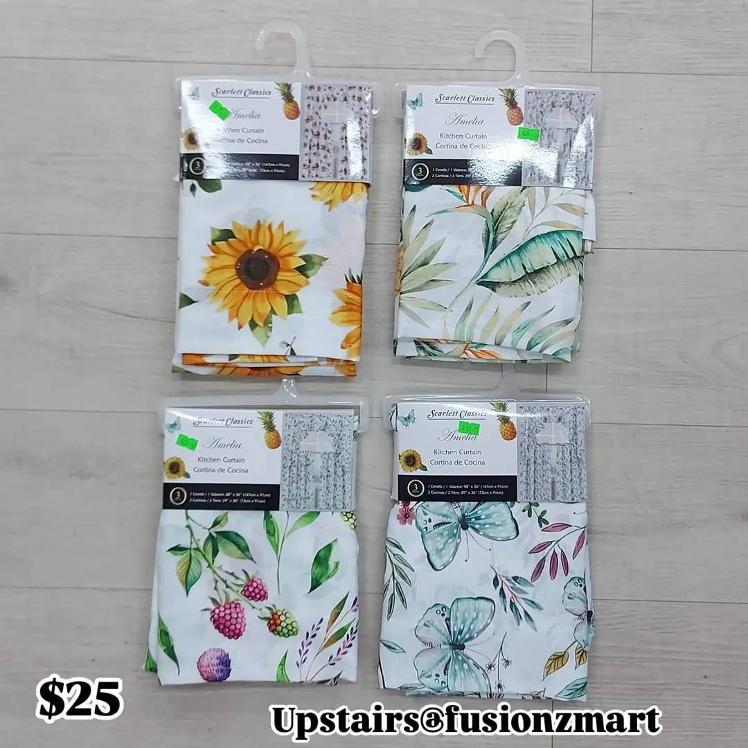 Kitchen & Bathroom Window Curtains – $25 at Fusionz Mart