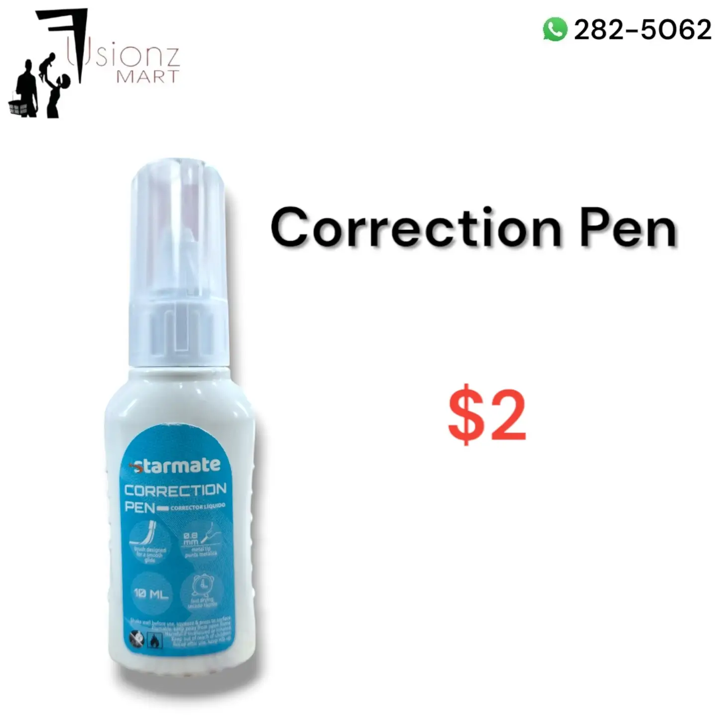 Stationery Items Available at Fusionz Mart – Correction Pen $2, Brush Markers $10, Modeling Clay $5
