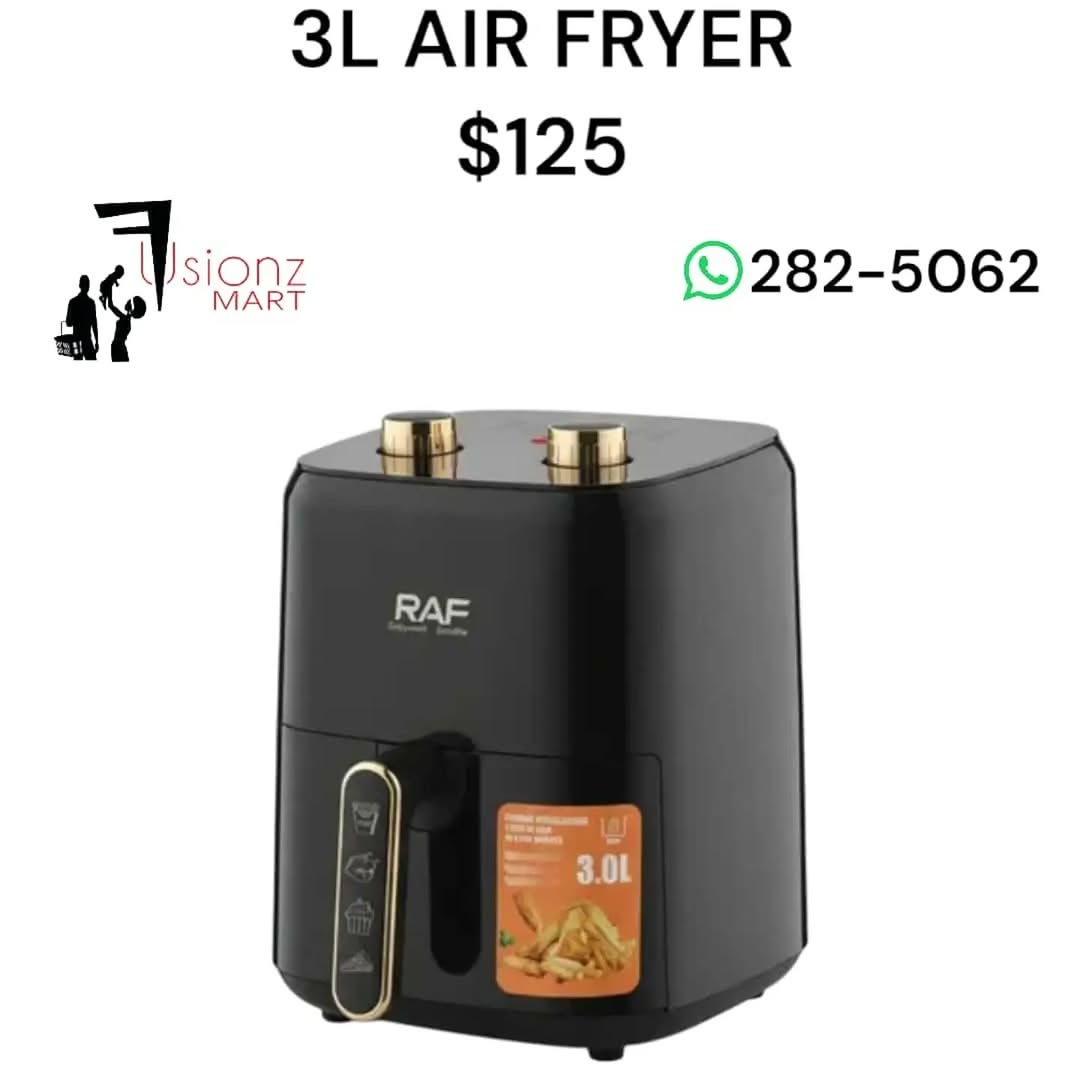 RAF Air Fryers — 3L, 5L & Double Basket Digital 5L Available at Fusionz Mart