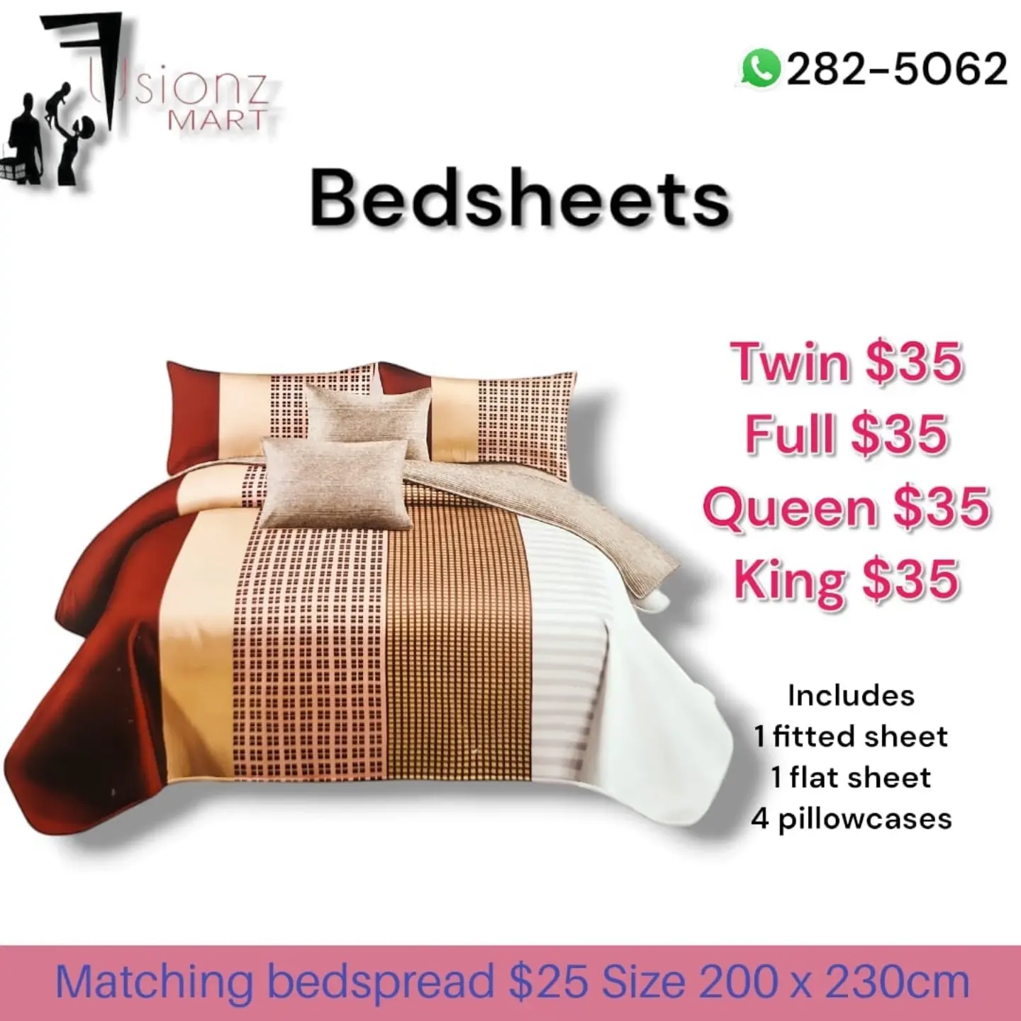 Bedsheets from $35 – All Sizes Same Price at Fusionz Mart