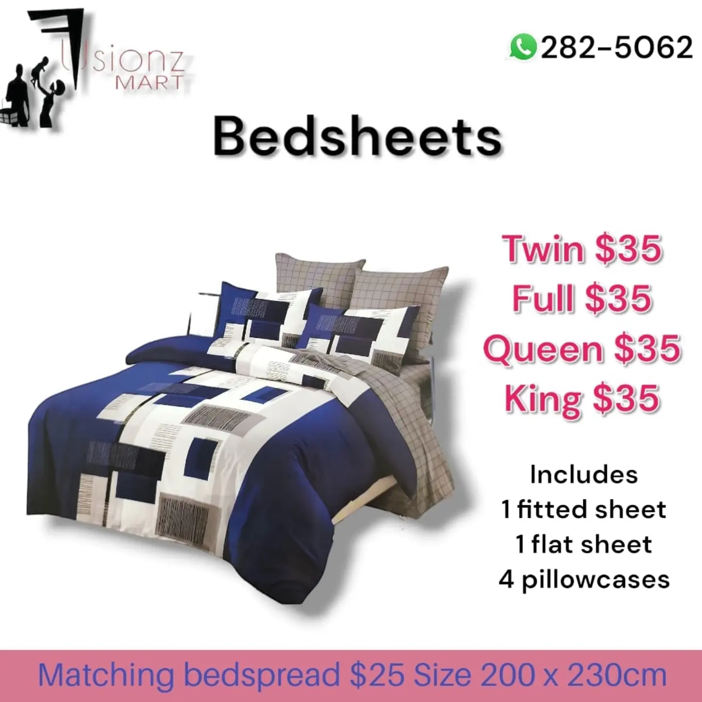 Bedsheets from $35 – All Sizes Same Price at Fusionz Mart