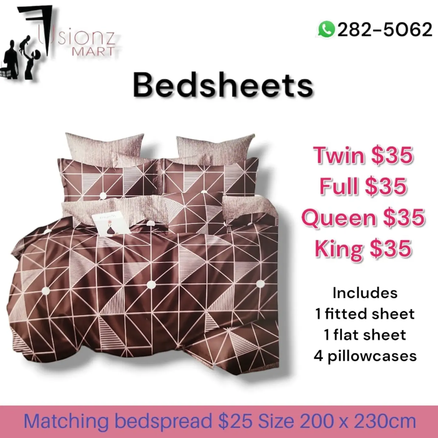 Bedsheets from $35 – All Sizes Same Price at Fusionz Mart