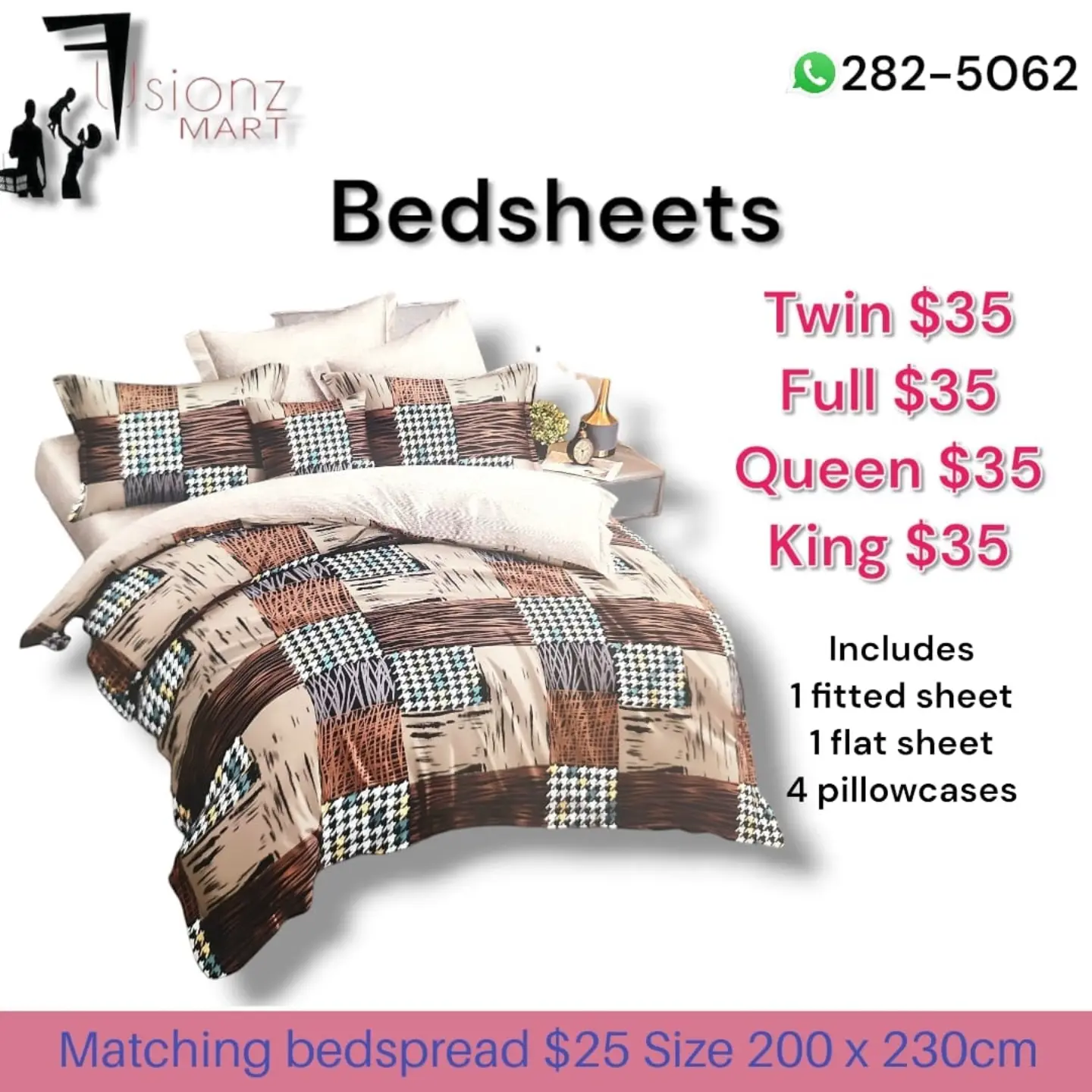 Bedsheets from $35 – All Sizes Same Price at Fusionz Mart