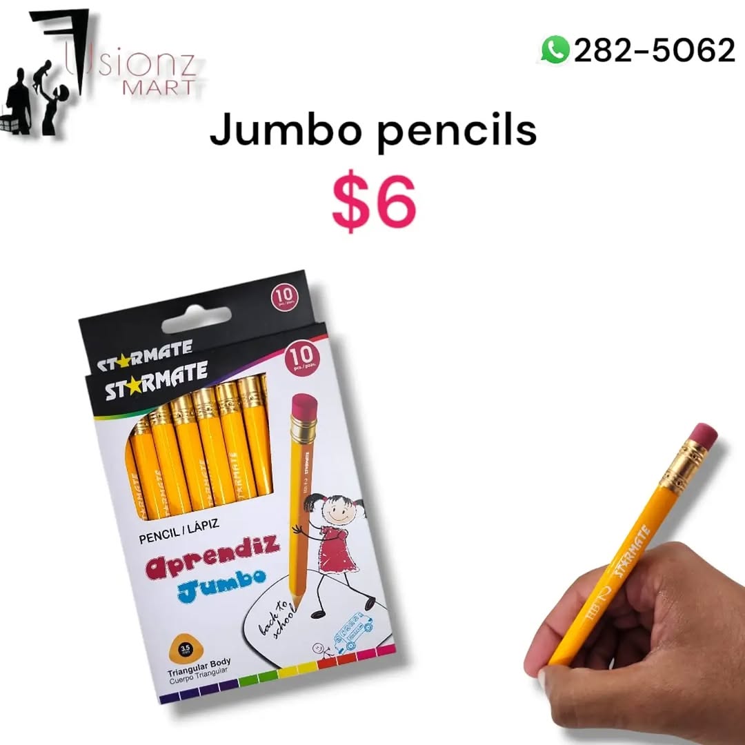 Back to School Supplies at Fusionz Mart – Jumbo Pencils $6, Paint Brushes from $8