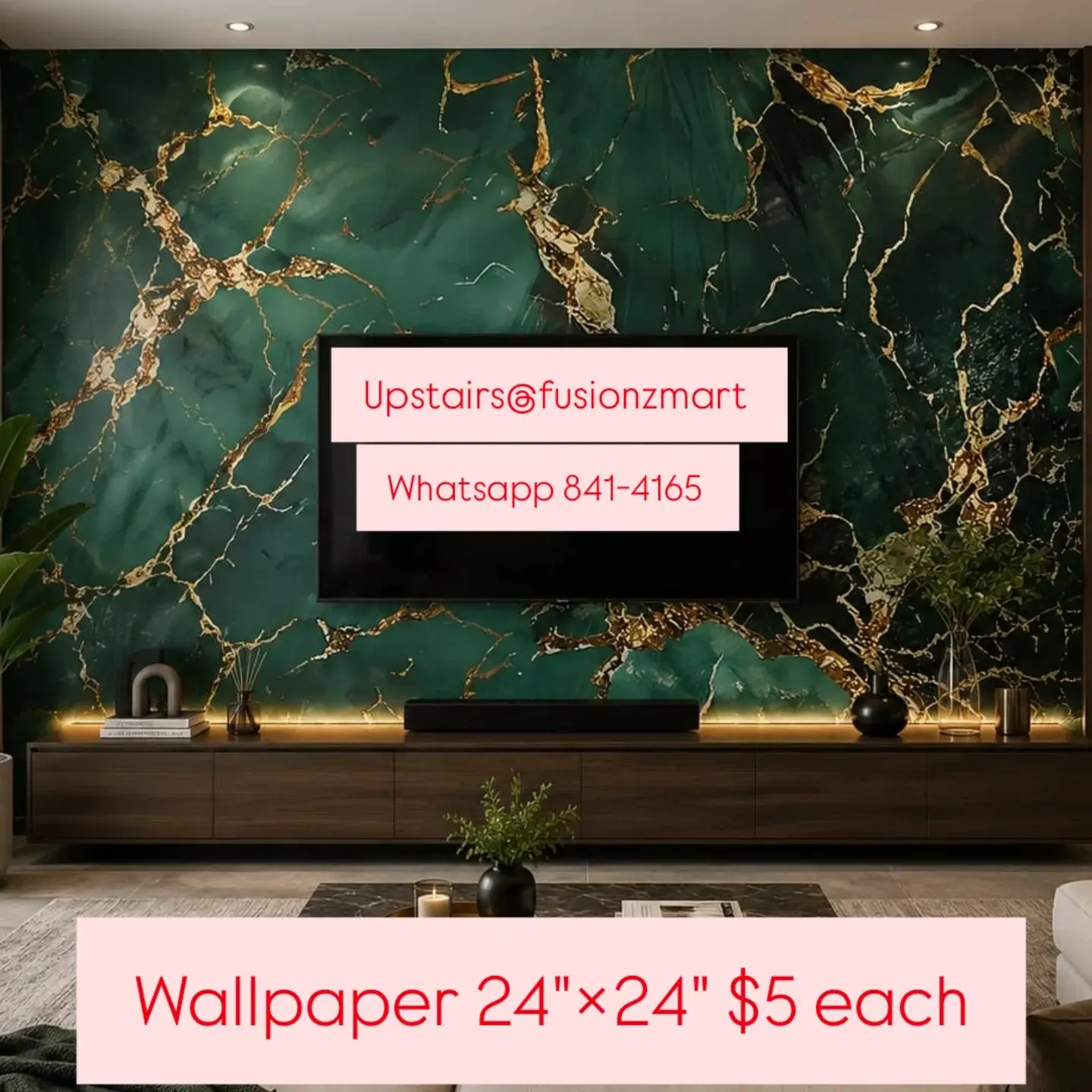 Peel & Stick Wallpapers & Wall Tiles – $5 Each (24"×24") at Fusionz Mart