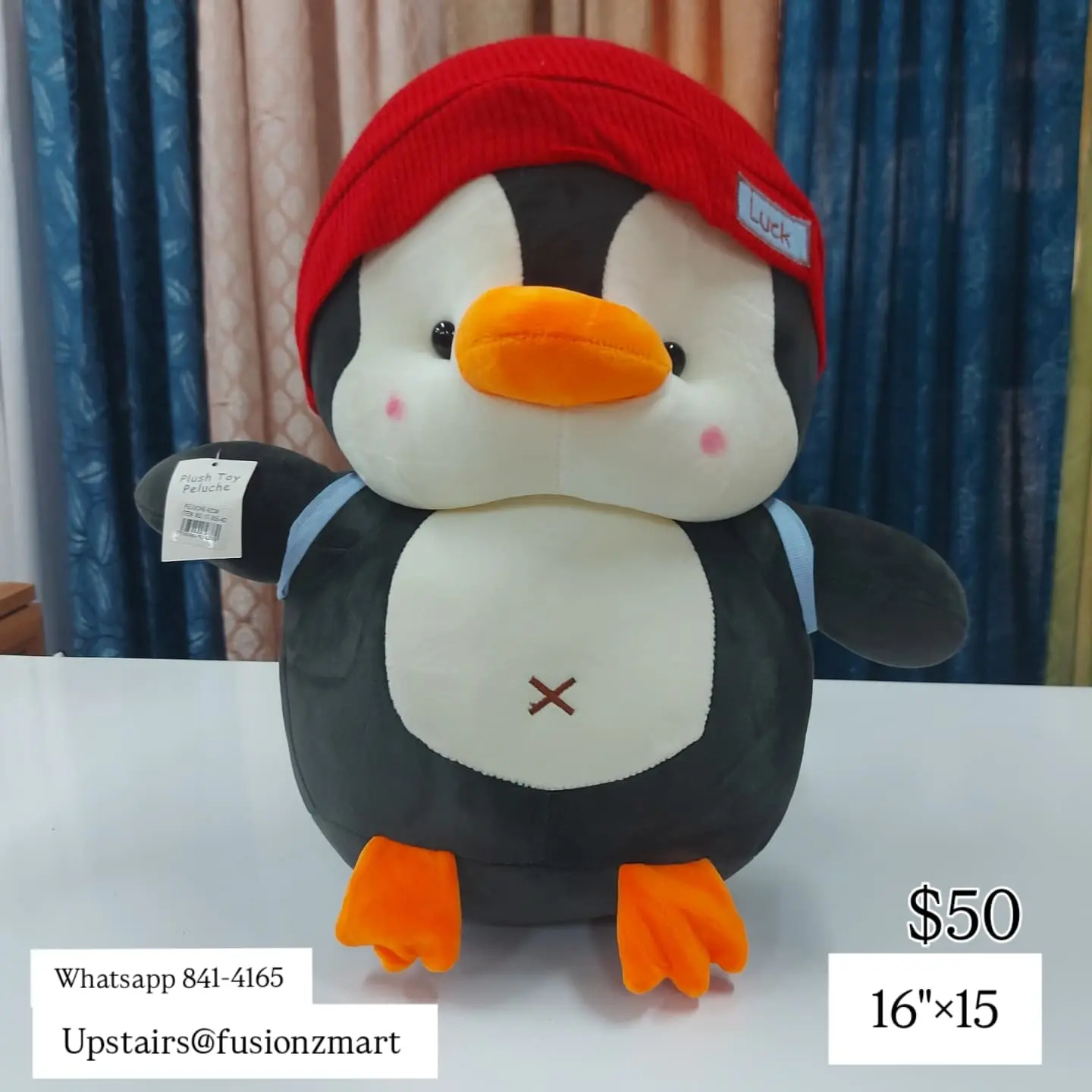 Plushies Available at Fusionz Mart – Penguin $50, Teddy Bear $45, Tiger $65