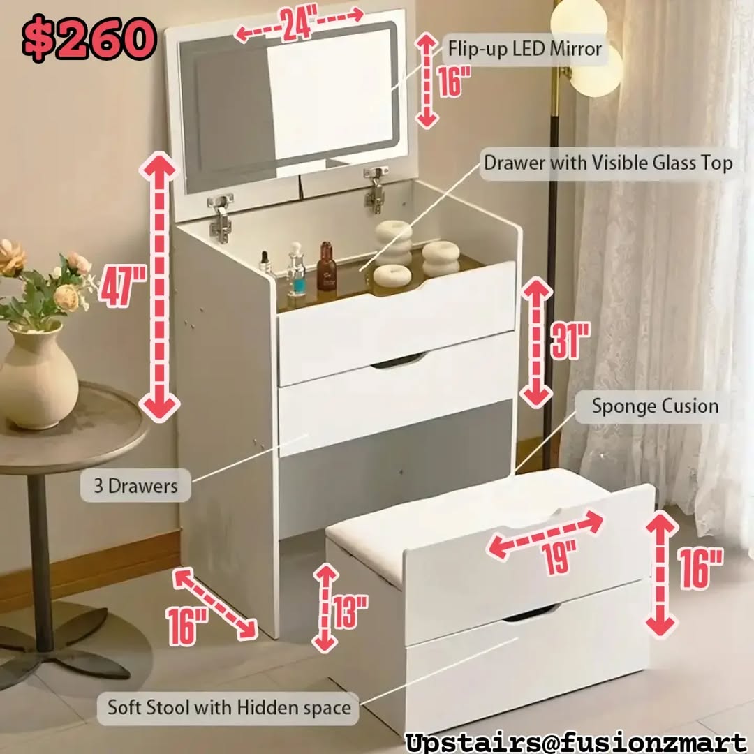 Fusionz Mart Upstairs – Bedside Tables from $45 & Vanity Dressing Table $260