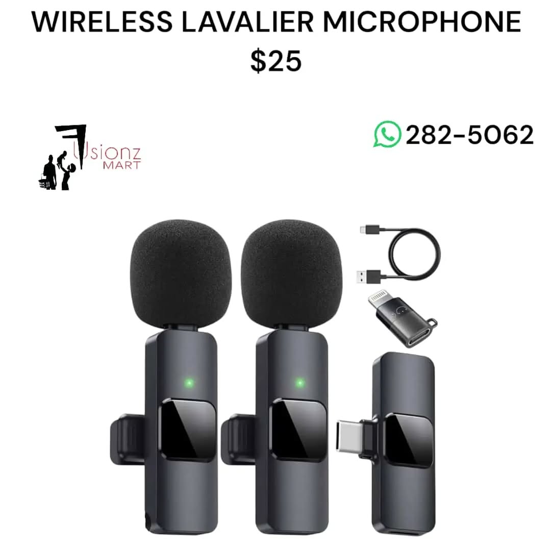 New Arrivals: Wireless Lavalier Microphone $25, USB+Type-C Car Charger $20 & Earbuds $25 at Fusionz Mart